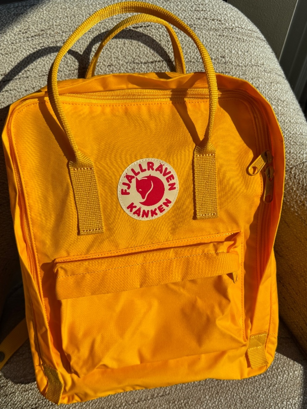 Authentic Fjallraven Kanken Classic Backpack - Warm Yellow Ochre (Mint/Like New)